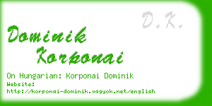 dominik korponai business card